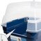 Blue Space Capsule Plastic Cat Litter Box Easy Clean Pet Toilet 21.60" x 17.80" x 17.30"